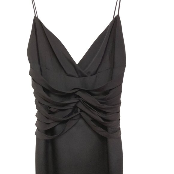 Rag & Bone Black Silk Dress Size 4 With Spaghetti Straps Wrap Accent - Picture 5 of 7